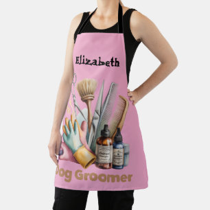 Dog Groomer Watercolor Personalized  Apron