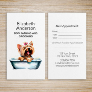 Dog Groomer Yorkie Appointment Business Card