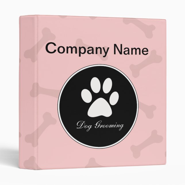 Dog Grooming 1 Inch Ring Binder (Front/Spine)