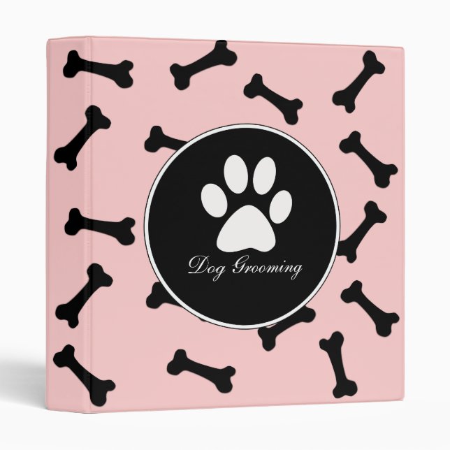 Dog Grooming 1 Inch Ring Binder (Front/Spine)