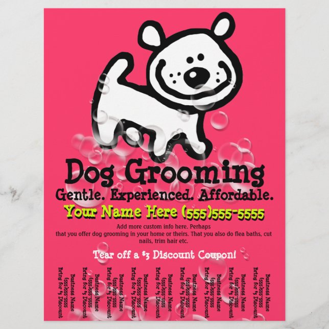 Dog Grooming.Advertising Pet Service. Flyer (Front)