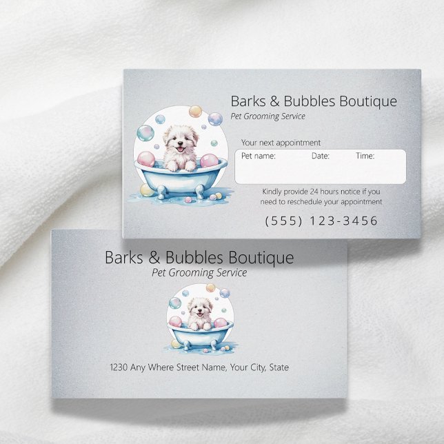 Dog grooming and pet care professional appointment card (Creator Uploaded)
