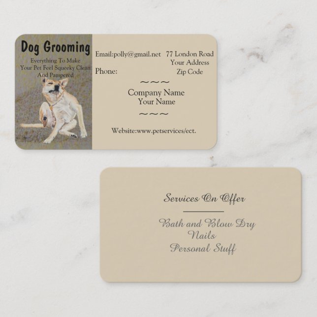 dog Grooming and pet care services appointment (Front/Back)