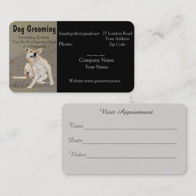 dog Grooming and pet care services appointment (Front/Back)
