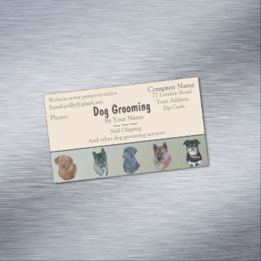 dog Grooming and pet care services appointment Business Card Magnet dog Grooming and pet care services appointment Business Card Magnet
