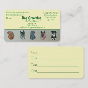dog Grooming and pet care services appointment Card