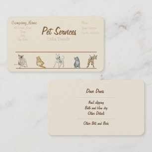 dog Grooming and pet care services Business Card