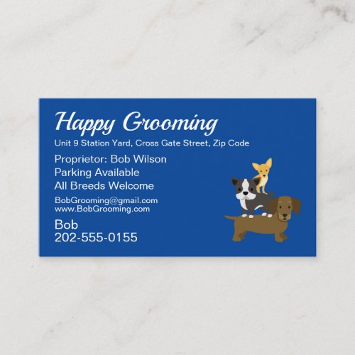 Dog Grooming Appointment Business Card