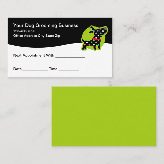 Dog Grooming Appointment Business Cards (Front/Back)
