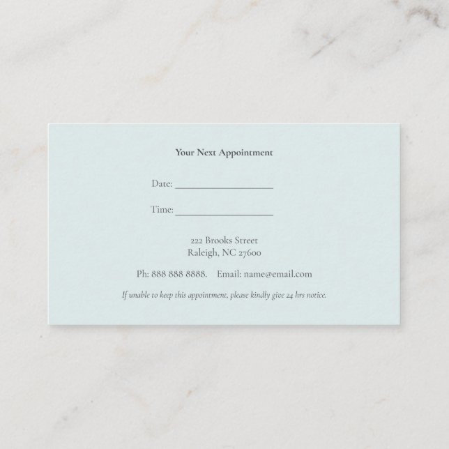 Dog grooming appointment card