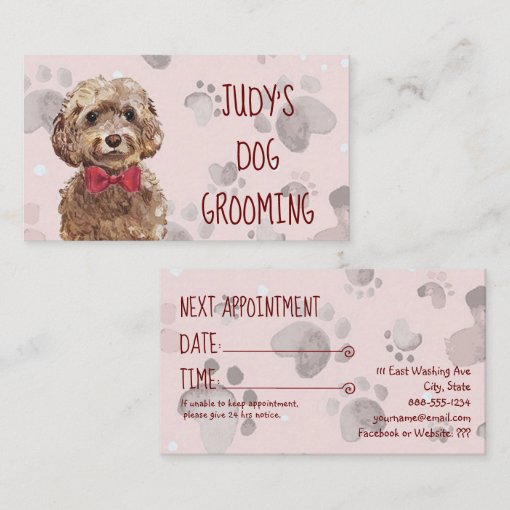 Dog Grooming Appointment Card Zazzle