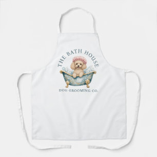 Dog Grooming Apron Cute Toy Poodle In Bath Art