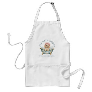 Dog Grooming Apron Cute Toy Poodle In Bath Art