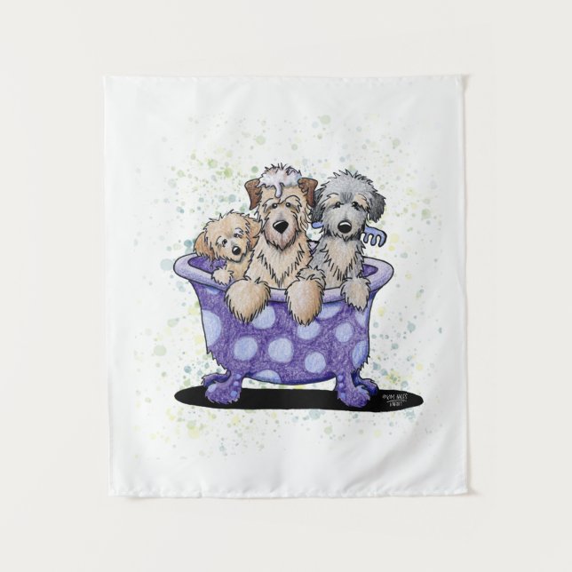 Dog Grooming Art Tapestry (Front)