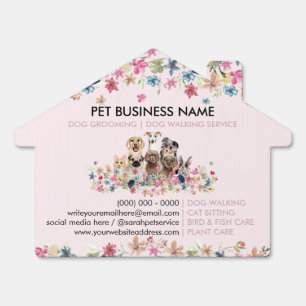 Dog grooming boho pet sign