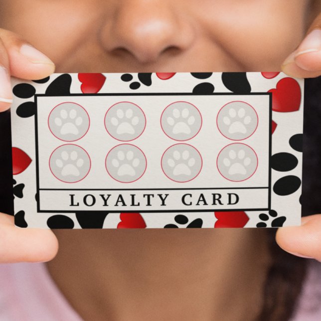 Dog Grooming Boutique Paw Print Loyalty Card (Creator Uploaded)