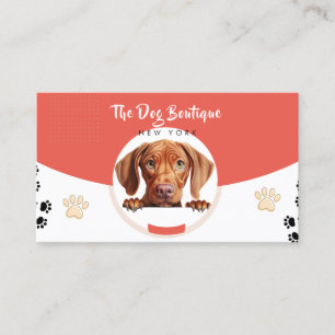Dog grooming boutique pet sitter cute puppy script business card