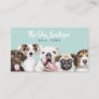Dog grooming boutique pet sitter cute puppy script business card