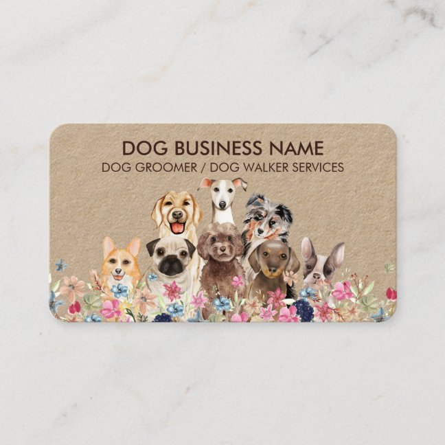 Dog grooming boutique pet sitter puppy craft business card