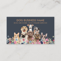 Dog grooming boutique pet sitter puppy walker business card