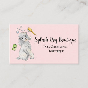 Dog Grooming Boutique pink Business Card