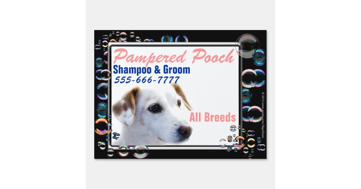 Dog Grooming Business Advertising Sign | Zazzle.com