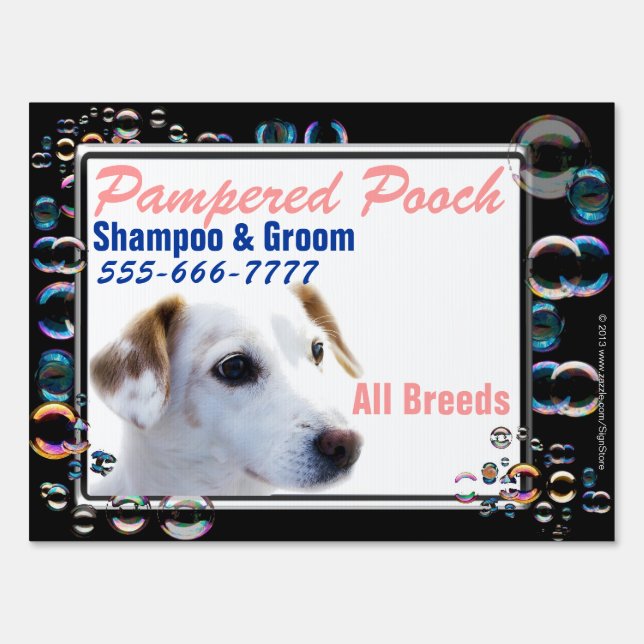 Dog Grooming Business Advertising Sign (Back)