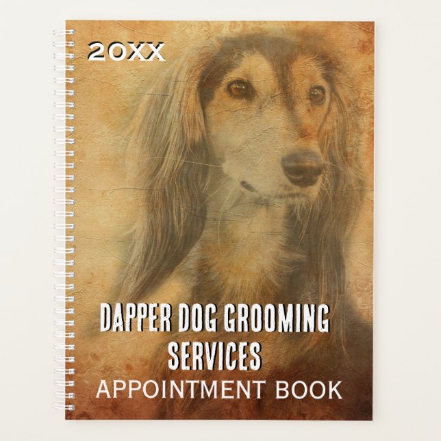 Dog Grooming Business Appointment Book  Planner (Front)