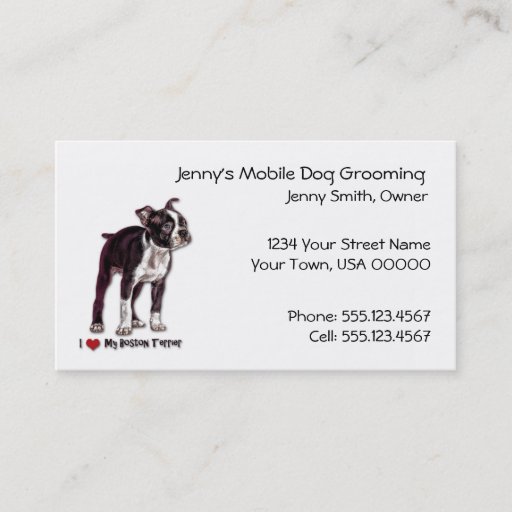 Customizable Dog Grooming Business Card