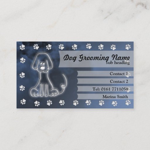 Customizable Dog Grooming Business Card [blue]