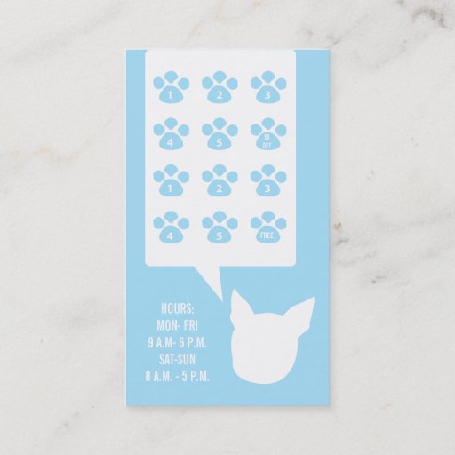 Customizable Dog Grooming Business Card Loyalty Card
