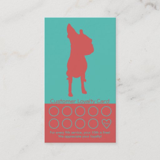 Customizable Dog Grooming Business Card Loyalty Card