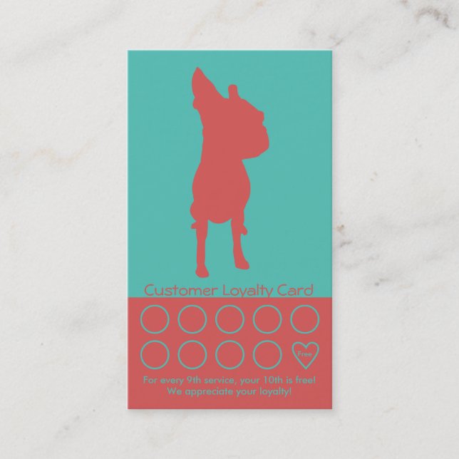 Dog Grooming Business Card Loyalty Card (Front)