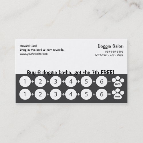 Dog Grooming Business Card Loyalty Card