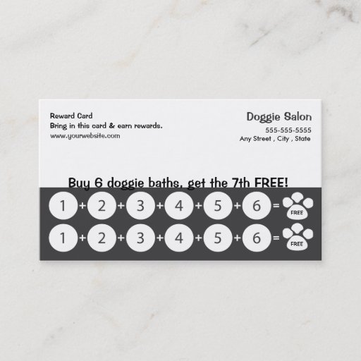 Customizable Dog Grooming Business Card Loyalty Card