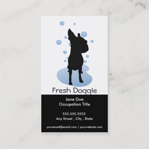 Customizable Dog Grooming Business Card Loyalty Card