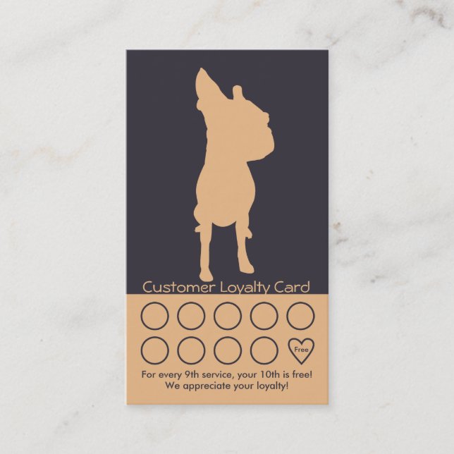 Dog Grooming Business Card Loyalty Card (Front)