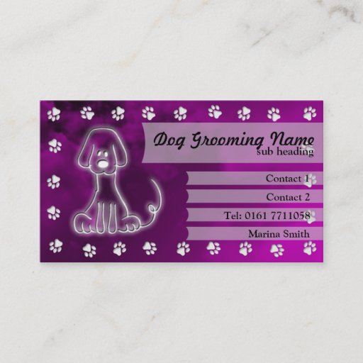 Customizable Dog Grooming Business Card [pink]