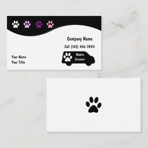 Customizable Dog Grooming Business Cards