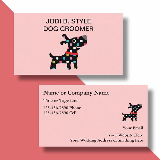 Customizable Dog Grooming Business Cards