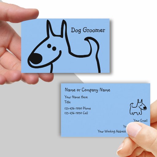 Customizable Dog Grooming Business Cards