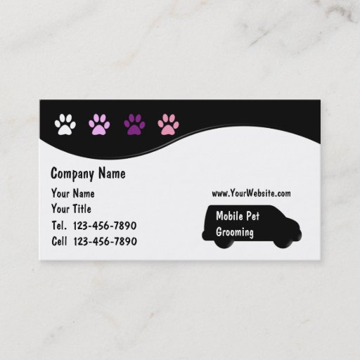 Customizable Dog Grooming Business Cards