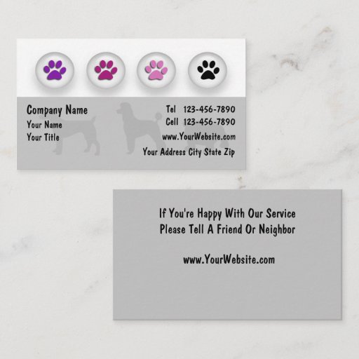 Customizable Dog Grooming Business Cards