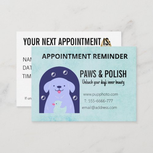 Dog Grooming Business Custom Appointment Card