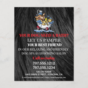 Dog grooming business personalized flyer
