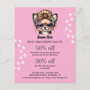 Dog grooming business personalized flyer