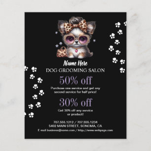Dog grooming business personalized flyer