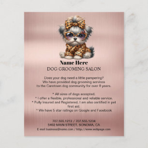 Dog grooming business personalized flyer
