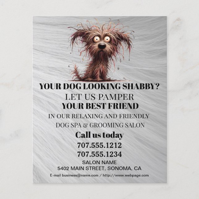 Dog grooming business personalized flyer (Front)