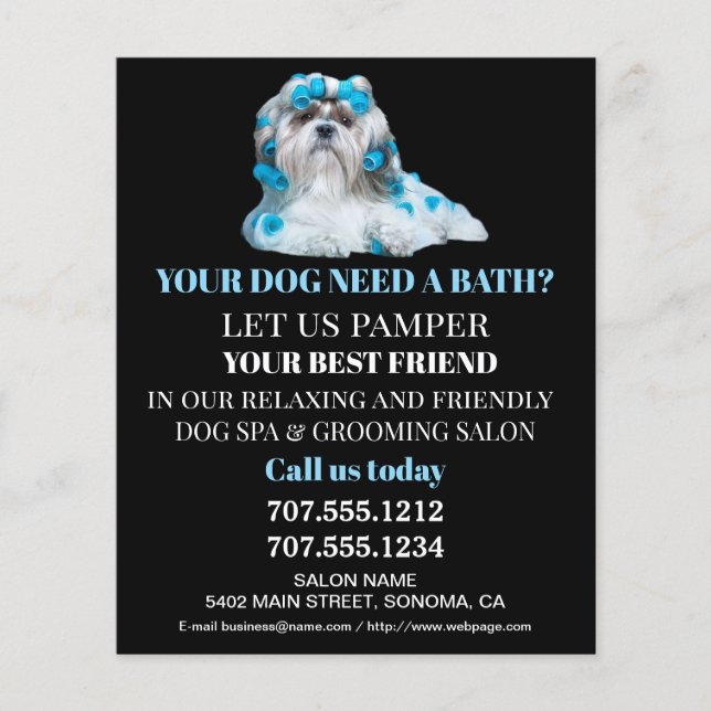 Dog grooming business personalized flyer (Front)